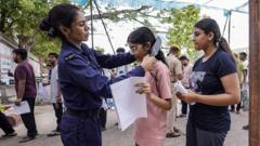 Indian Students Face Tight Security in Medical Exam Resit
