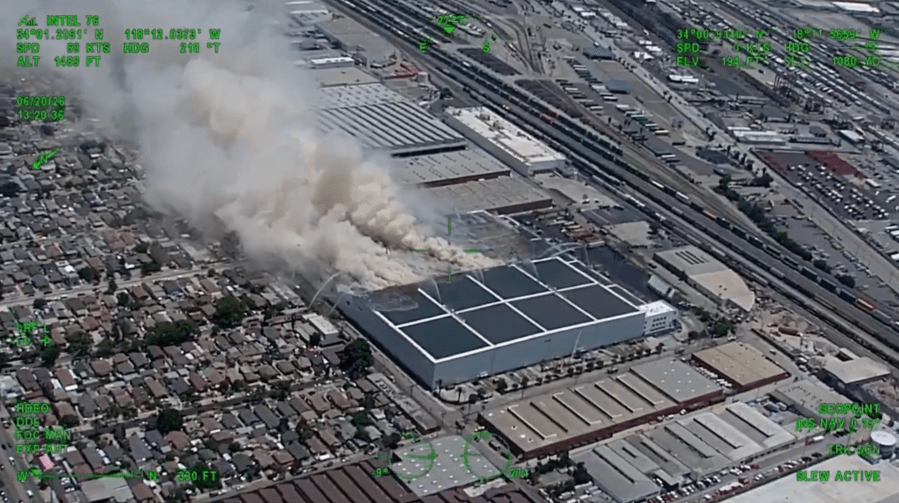 Boyle Heights Warehouse Fire: Aerial Views Unveiled