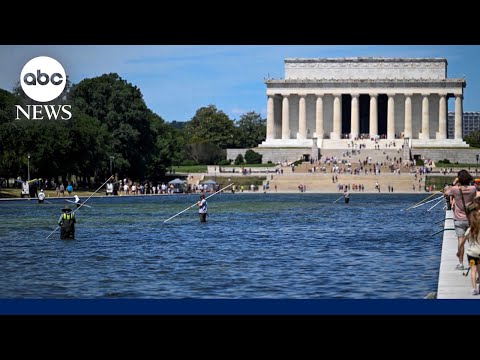 Trump Blames Vandalism for Reflecting Pool Issues