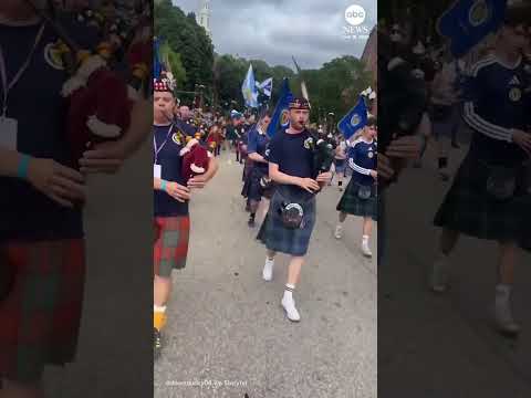 Scottish Flag Duck Leads March in Rhode Island