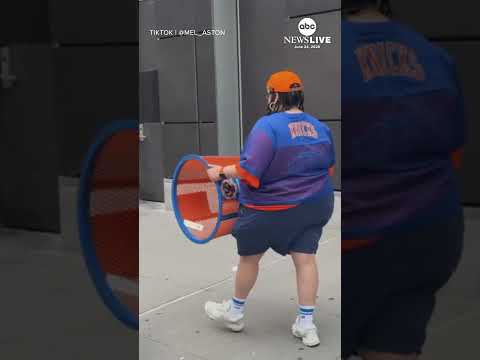 Knick Fan Returns Stolen Trash Can After Viral Incident