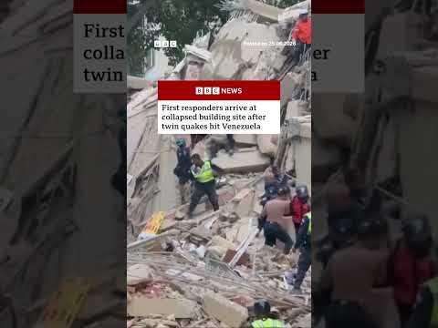 First Responders Tackle Caracas Building Collapse after Quakes