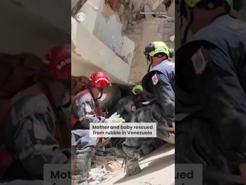 Mother and Baby Rescued from Rubble in Venezuela