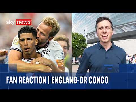 England Fans React to Knockout Match vs DR Congo