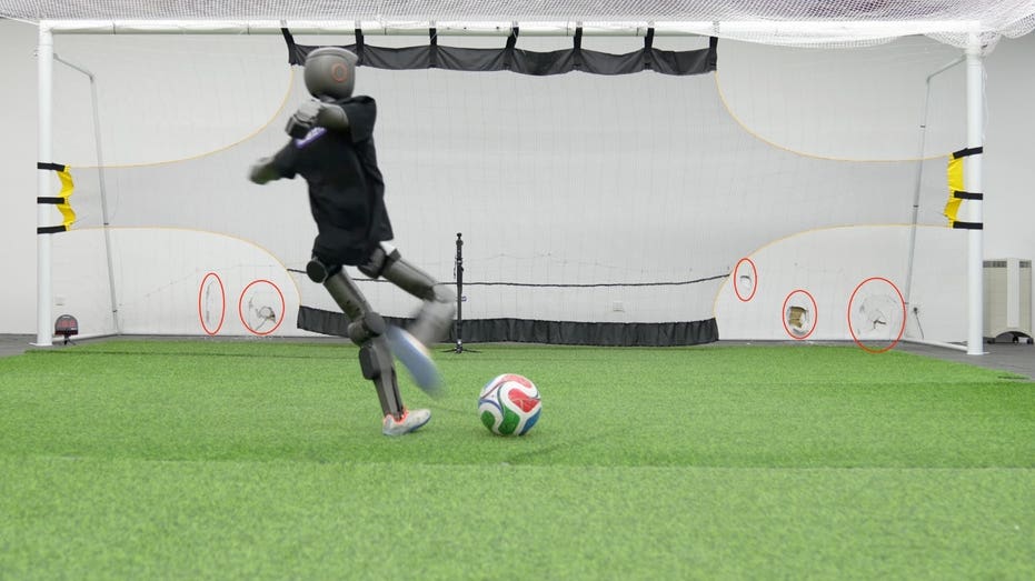 Robot Kicks Soccer Balls Hard Enough to Dent Walls