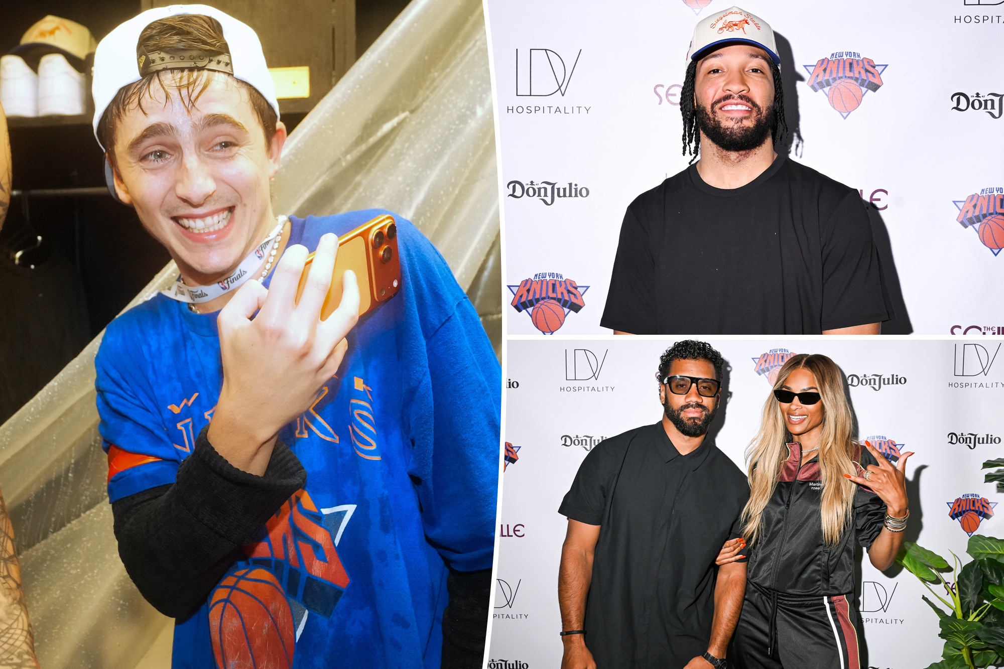 Timothee Chalamet Celebrates with Knicks in Seville