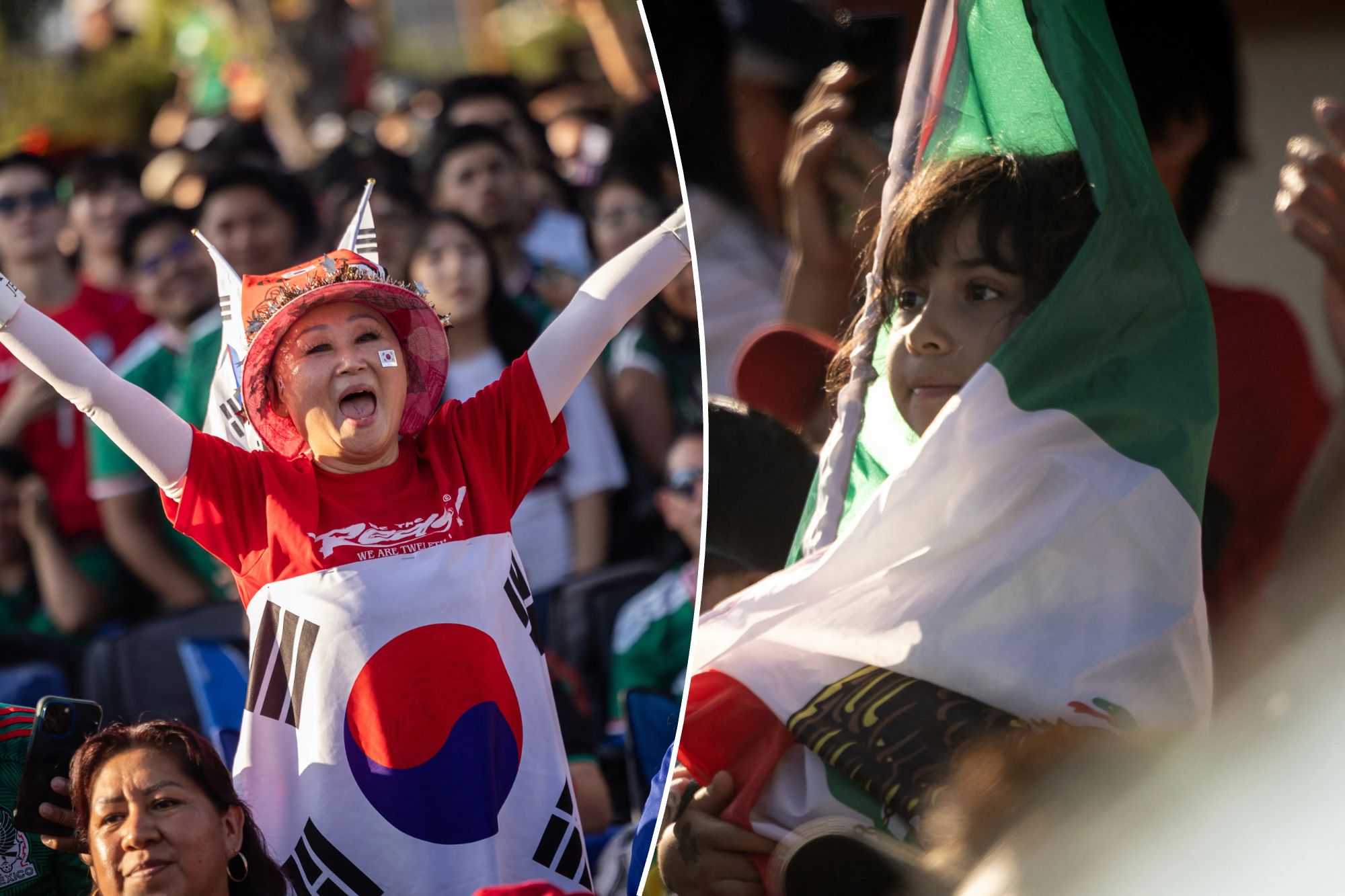 Koreatown Buzzes for Mexico vs South Korea World Cup Match
