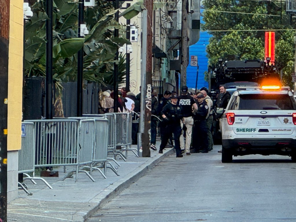 SFPD and Sheriff Detain Men in Wiese Street Search