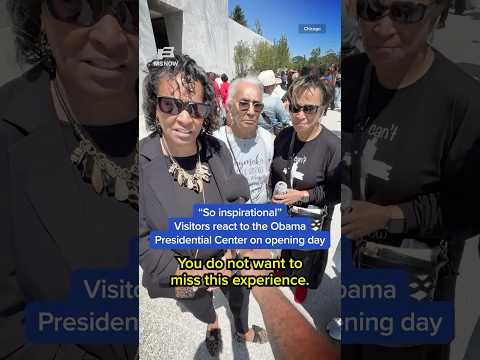 Visitors Celebrate Opening of Obama Presidential Center