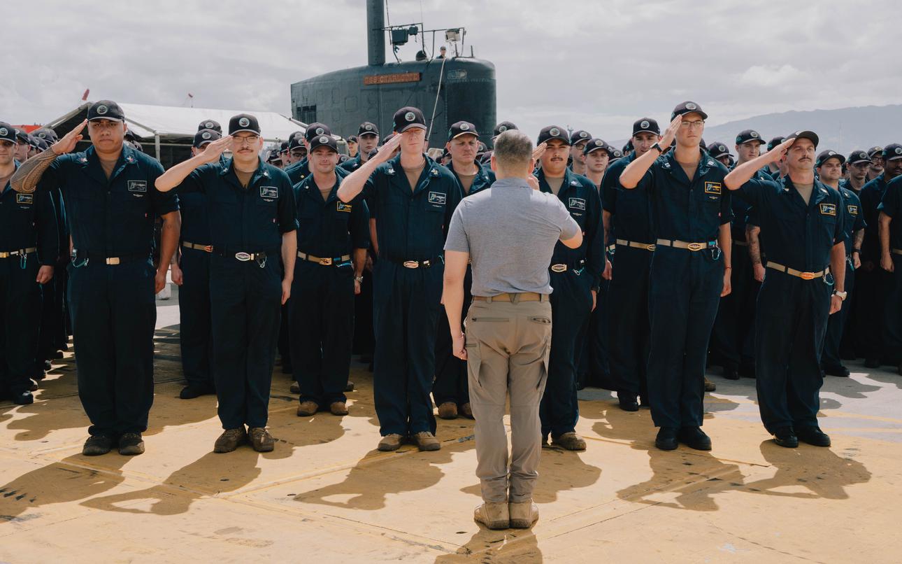 Navy submarine thought to be behind sinking of Iranian frigate receives commendation