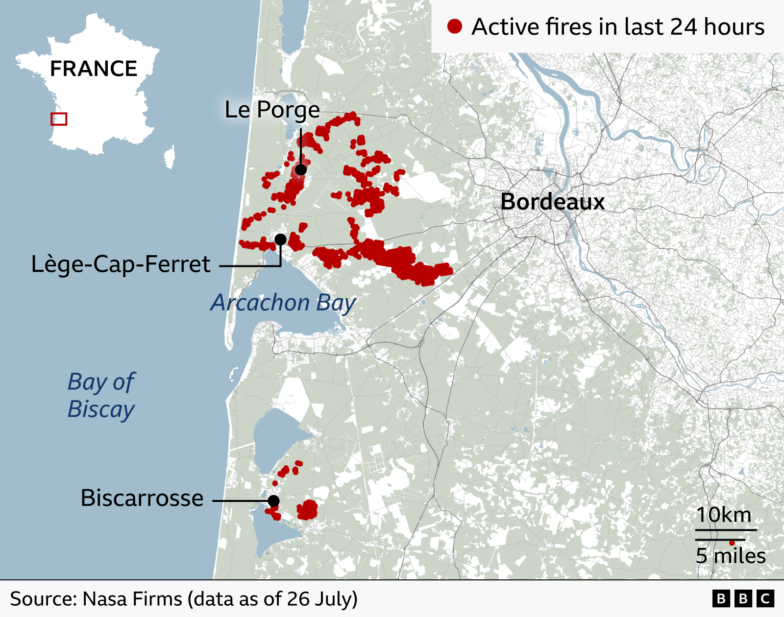 Macron calls crisis meeting as wildfires threaten Bordeaux and heatwave looms