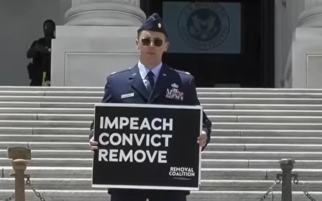 Air Force officer could face dismissal if prosecuted for Capitol steps protest