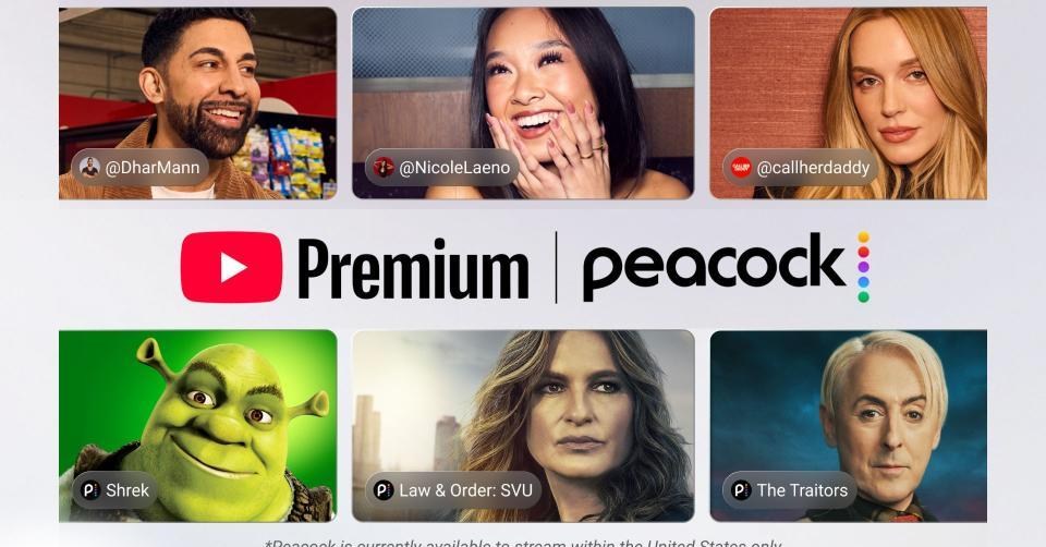 YouTube Premium will include Peacock starting next year