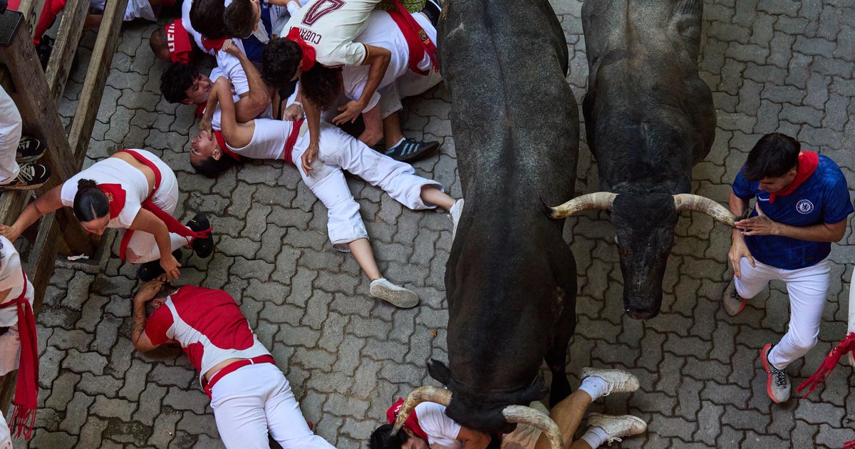 Bull gores runner in the face at Spain's San Fermin bull run festival