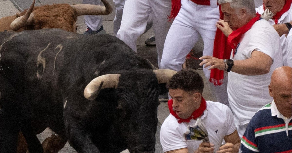 Adrenaline and some injuries in Pamplona's streets during annual "Running of the Bulls"