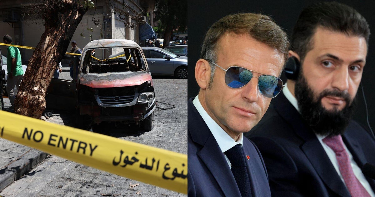 Explosions rock Damascus during Macron visit in Syria