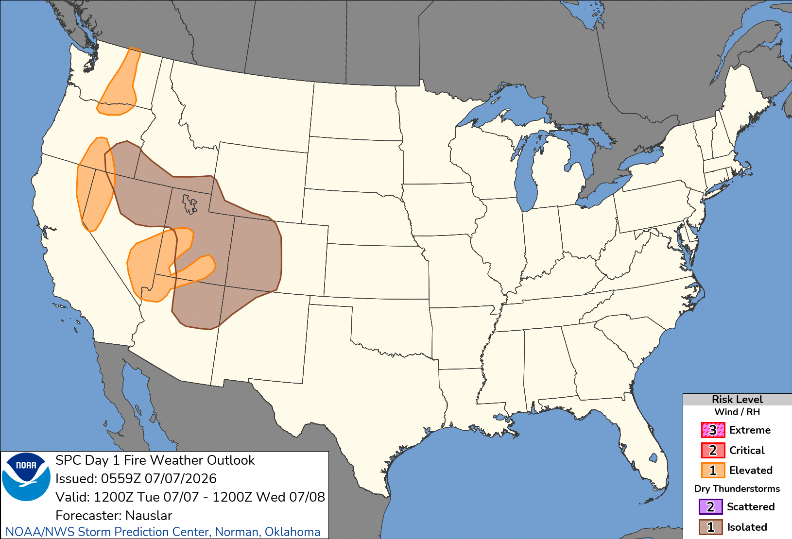 SPC Day 1 Fire Weather Outlook