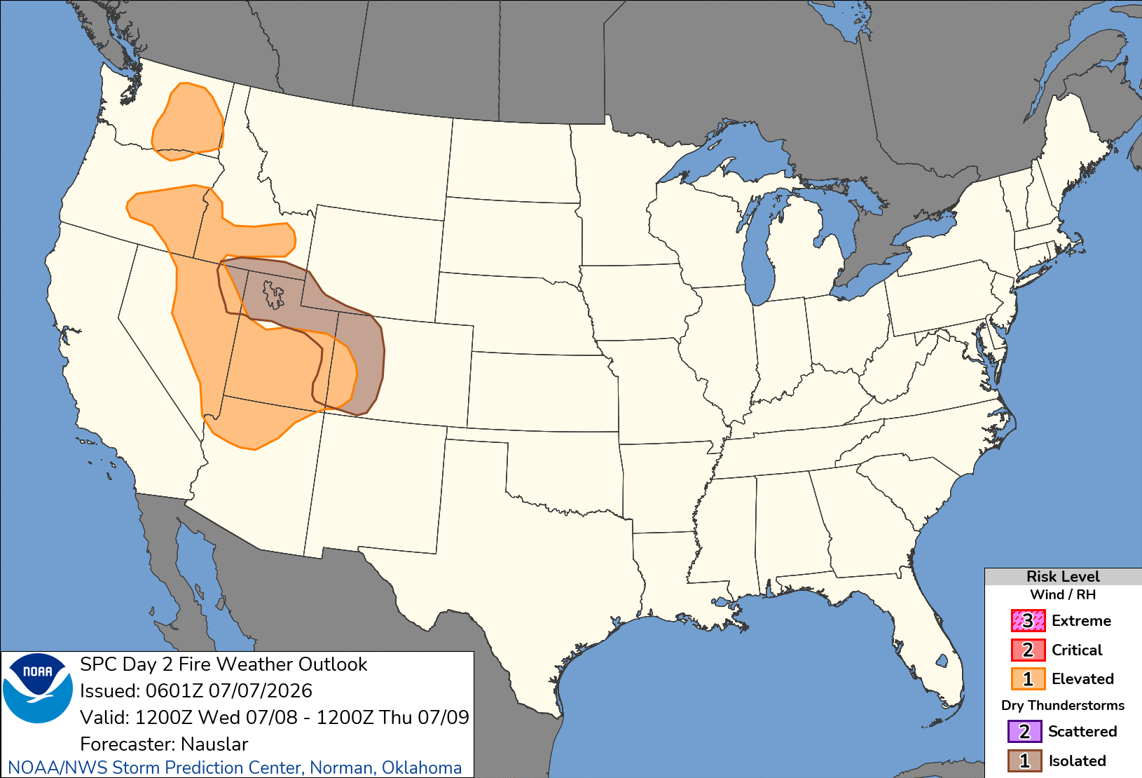 SPC Day 2 Fire Weather Outlook