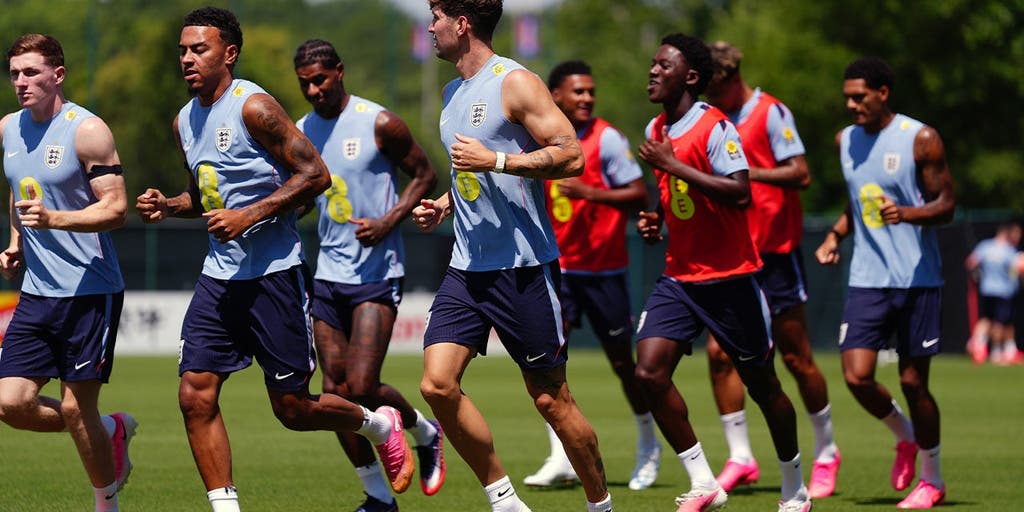 England soccer players bomb off diving board like a teammate wasn't just injured in a freak accident