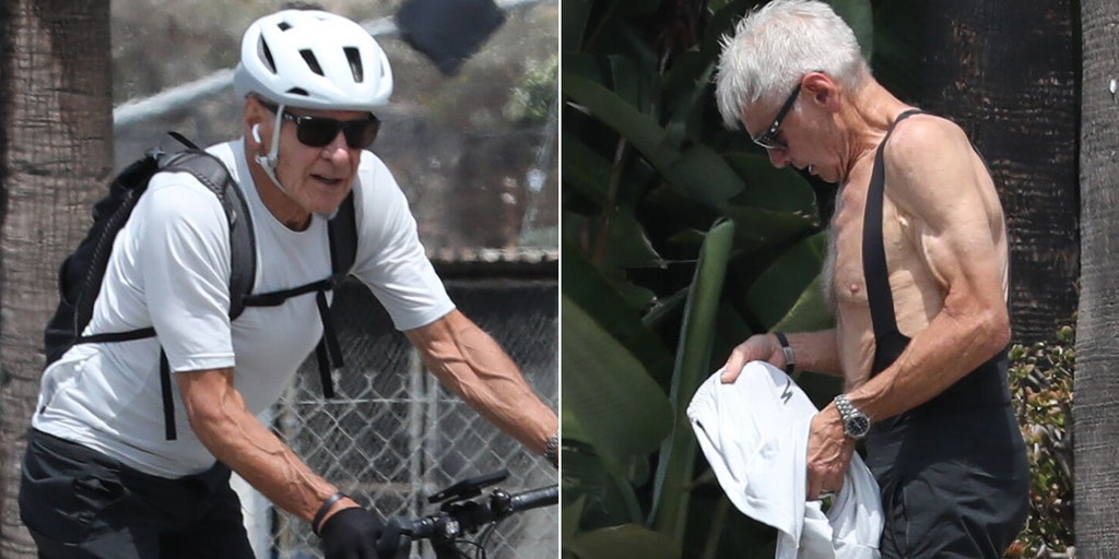 Harrison Ford turns heads with toned physique during Los Angeles bike ride
