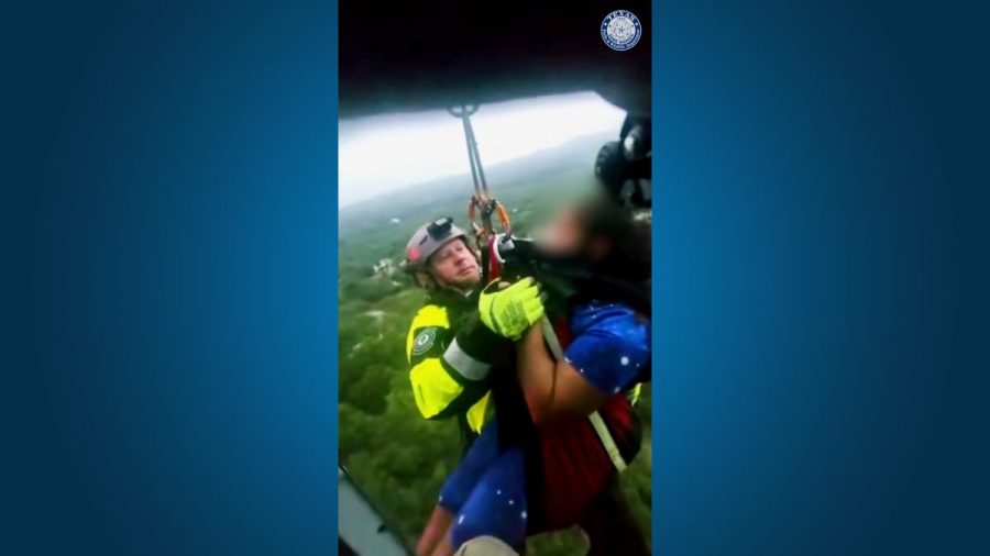 Watch: Helicopter rescues kids from Texas floodwaters