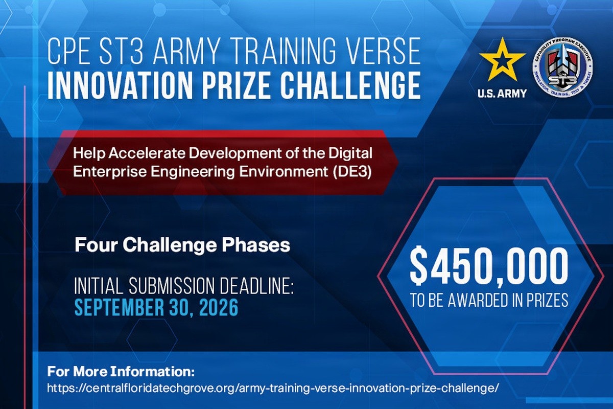 CPE ST3 announces ‘Army Training Verse’ Innovation Prize Challenge to accelerate digital engineering modernization