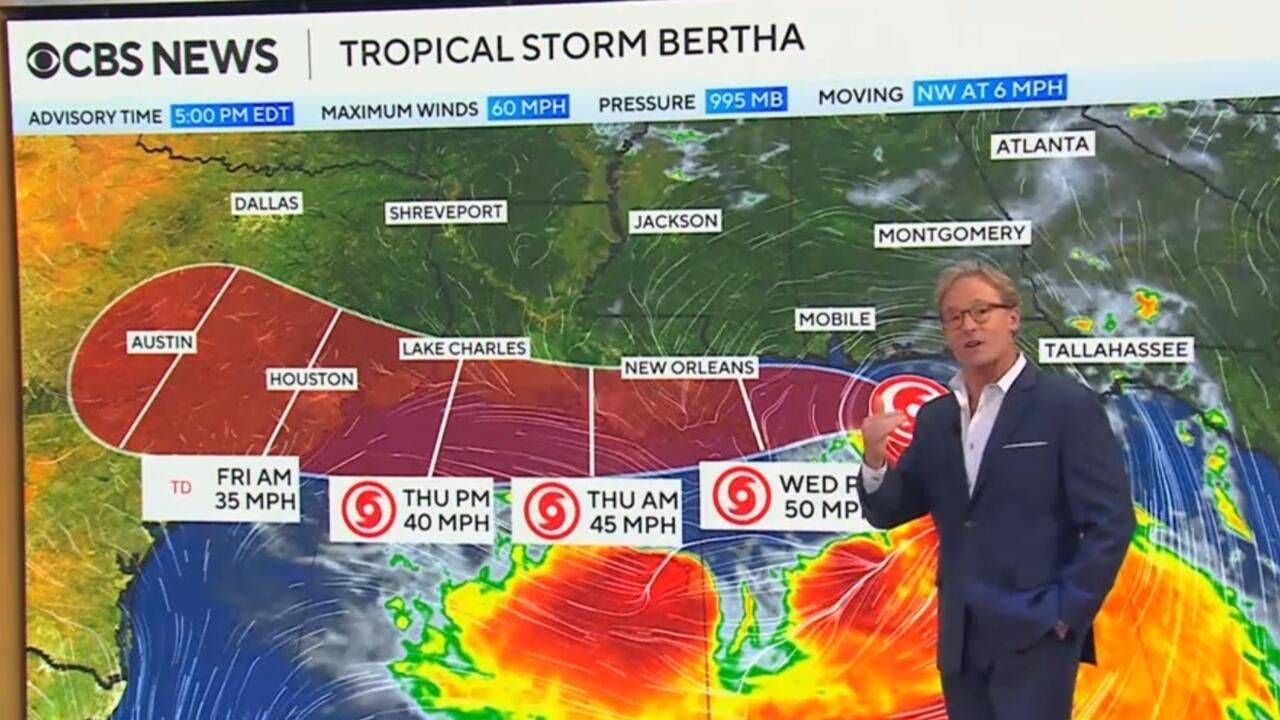 Here’s Tropical Storm Bertha’s projected path