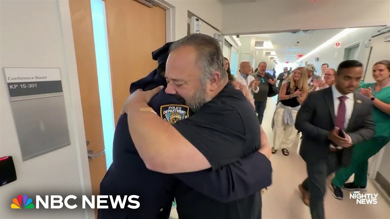 Heart attack survivor reunites with officers who helped save him