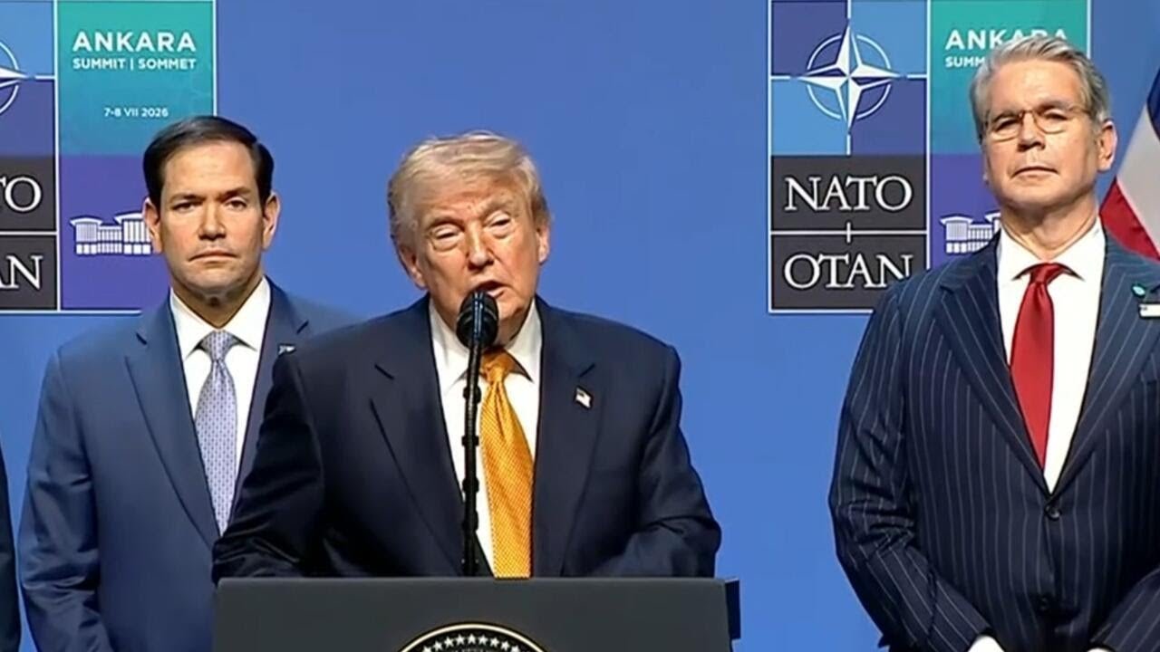 Watch: Trump slams Iran, calls regime "scum" and says he’s unsure about deal as NATO summit wraps