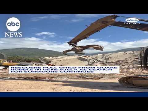 Child Rescued from Earthquake Rubble in Venezuela