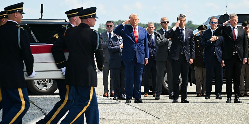 Trump salutes 'great heroes' as he attends dignified transfer of US service members killed in Jordan, Iraq