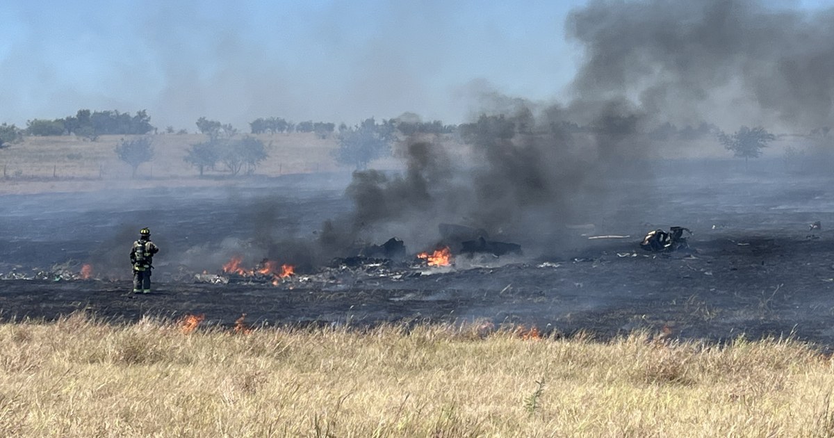 Two people are dead after a military helicopter crashes in Texas, sparking a fire