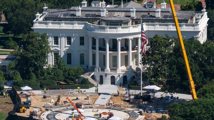 Trump revamps White House helipad, then tears it up