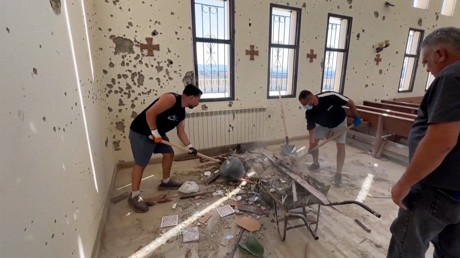 Local volunteers help rebuild destroyed Christian monastery in Lebanon