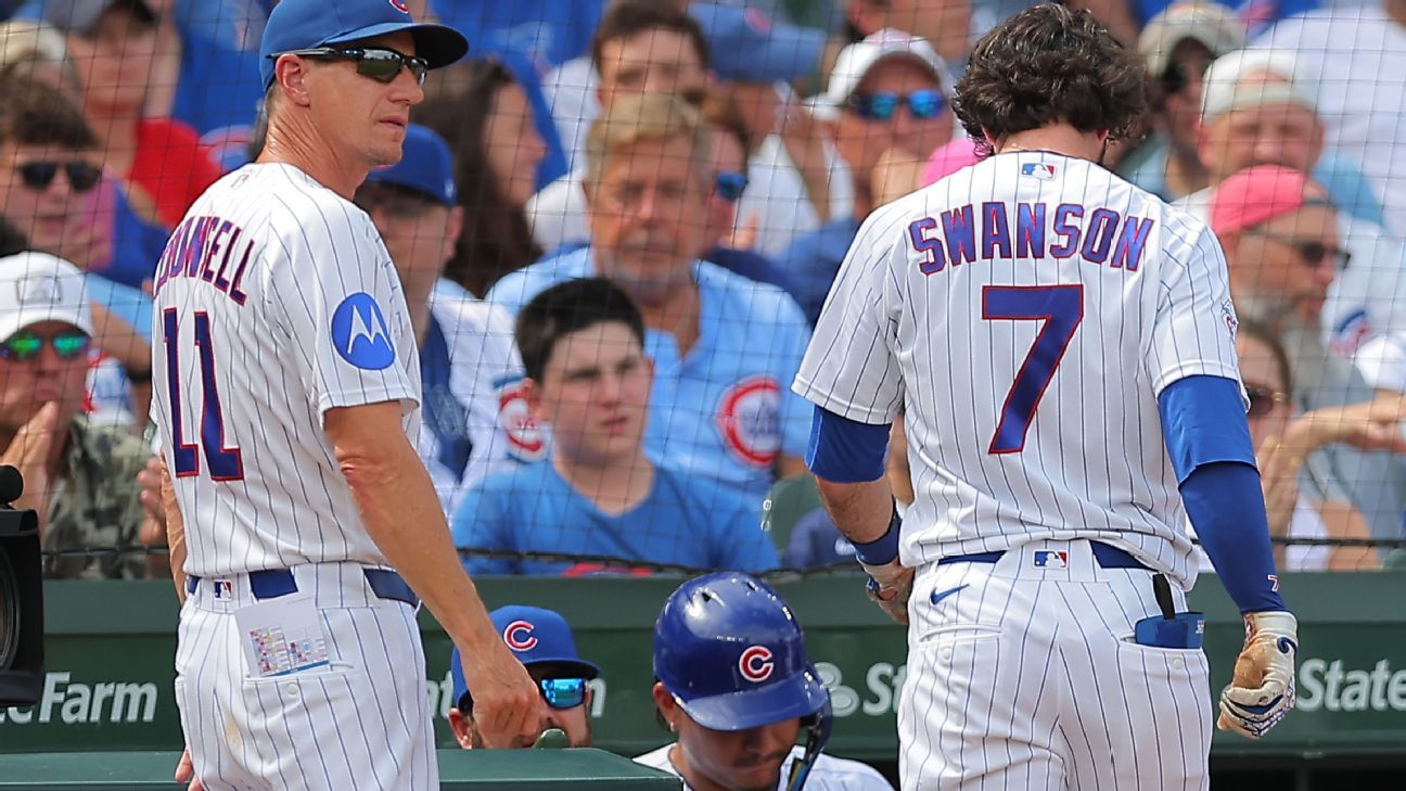 Cubs' Swanson exits in 3rd inning with discomfort