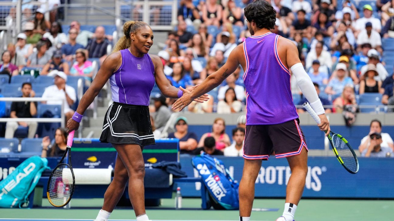 Serena, Alcaraz win mixed debut at US Open