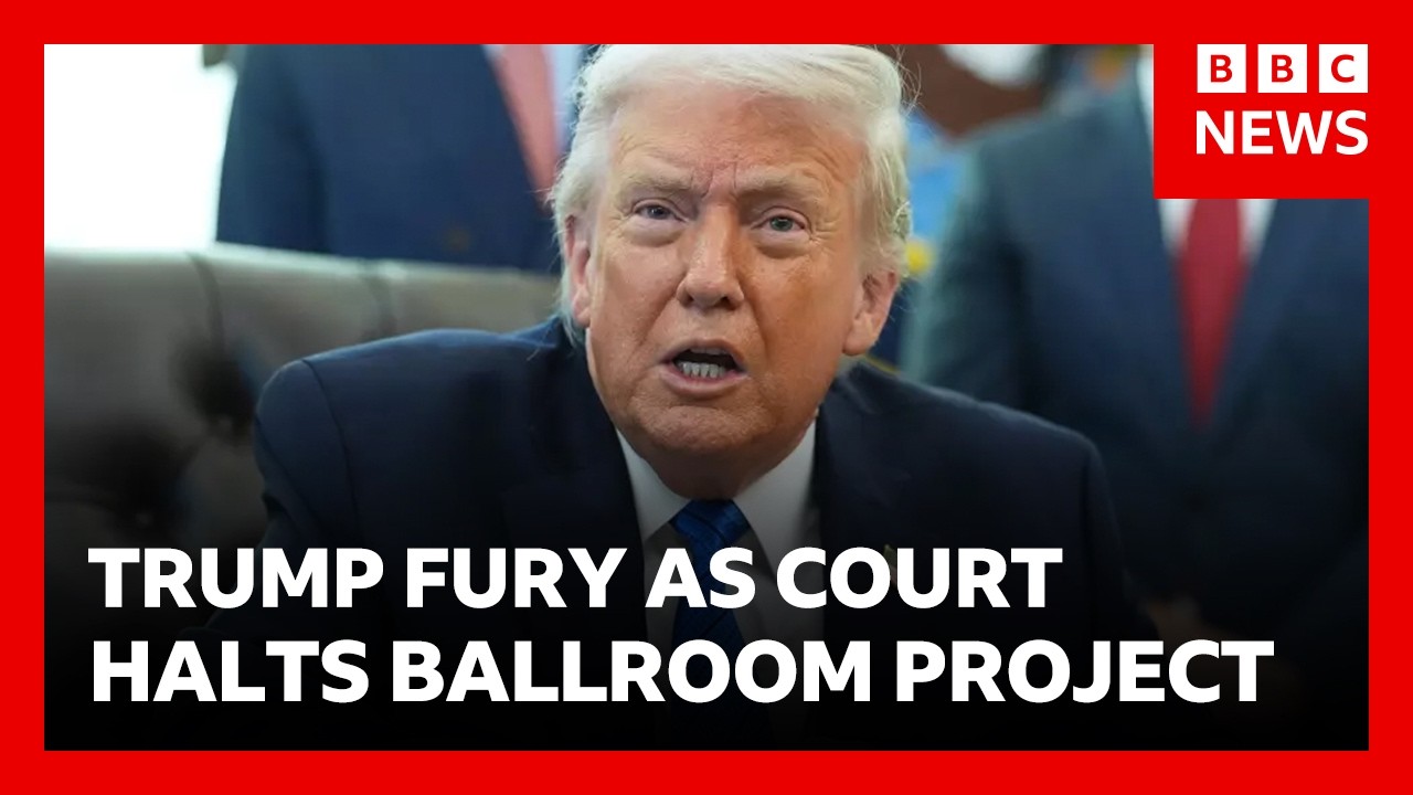 Trump fury as US court halts his $400m dollar ballroom project | BBC News