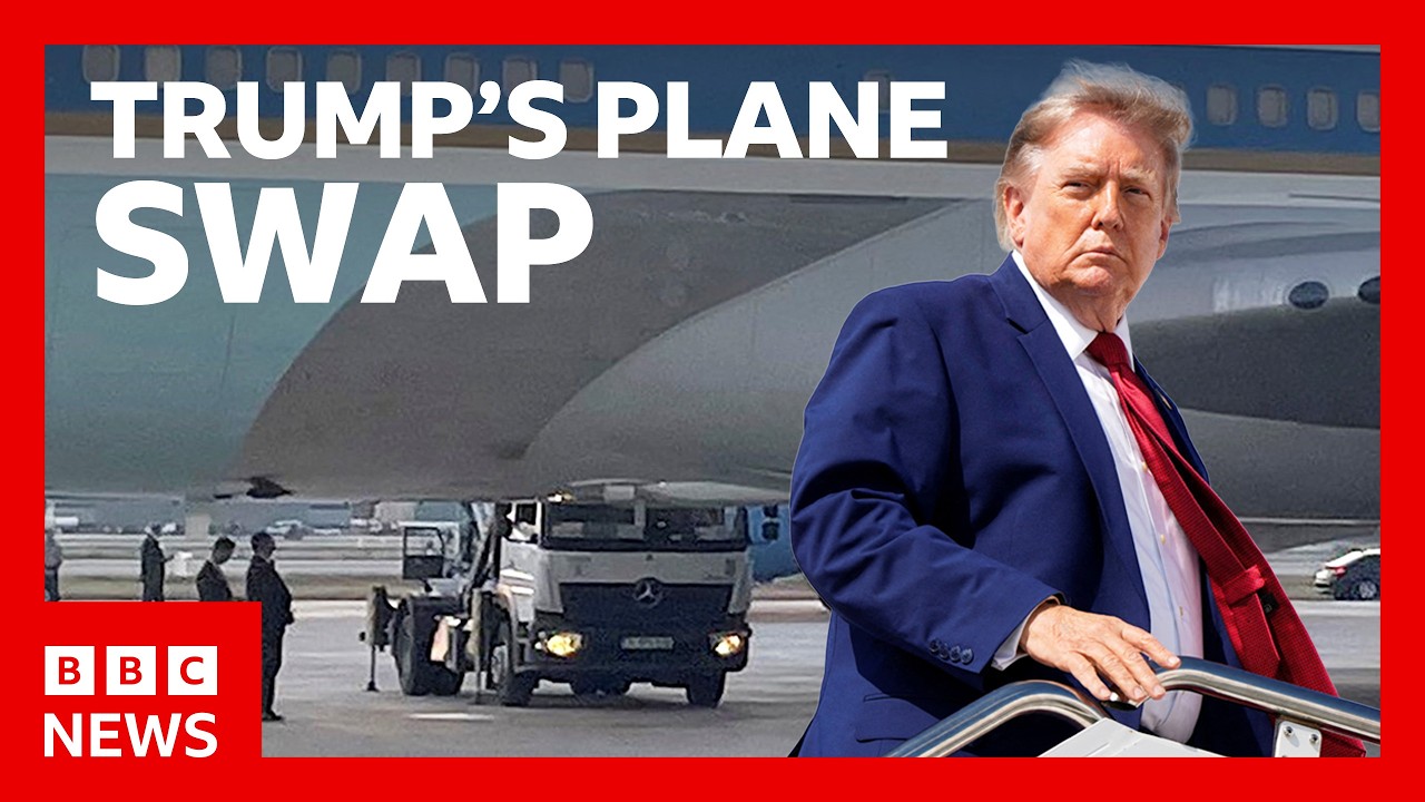 How Donald Trump swapped planes to avoid threat from Iran | BBC News