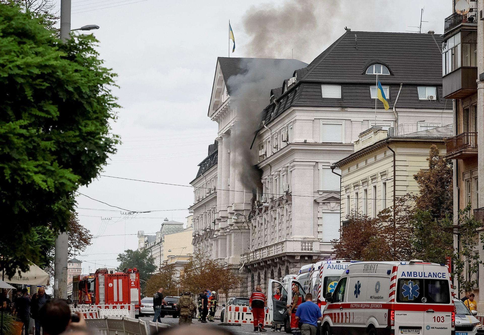 Russia hits Ukrainian security headquarters in drone attack, Zelensky says