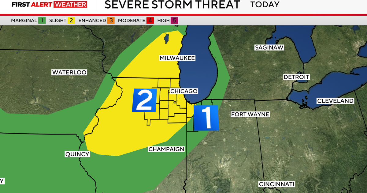 Storm threat in Chicago area on Friday; severe thunderstorm watch until 10 p.m. – CBS News