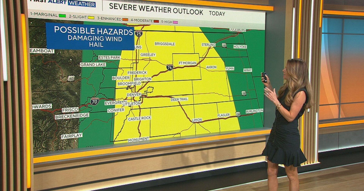 Severe storms could bring hail, strong wind to Denver metro area and Colorado's Eastern Plains – CBS News