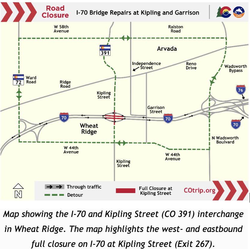 83-hour eastbound I-70 closure at Kipling Street to start Friday – Denver Gazette
