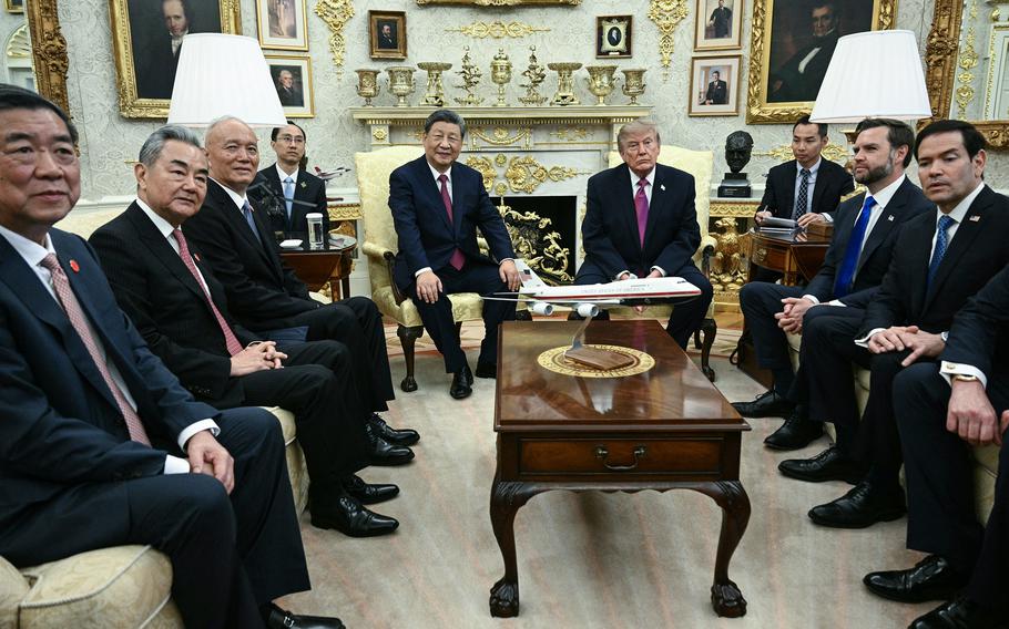 Trump, Xi begin state visit with nod at fierce AI rivalry