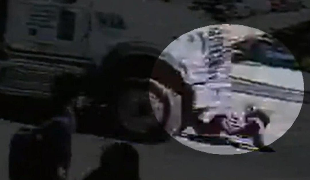 Video captures young girl getting run over by truck, miraculously surviving