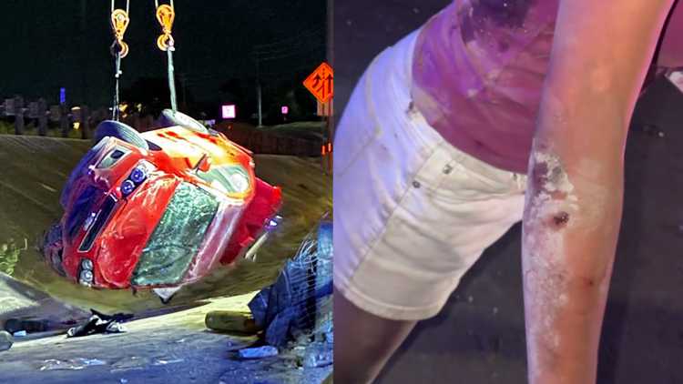 'He left me for dead': Texas student survives hit-and-run that sent car flying off highway