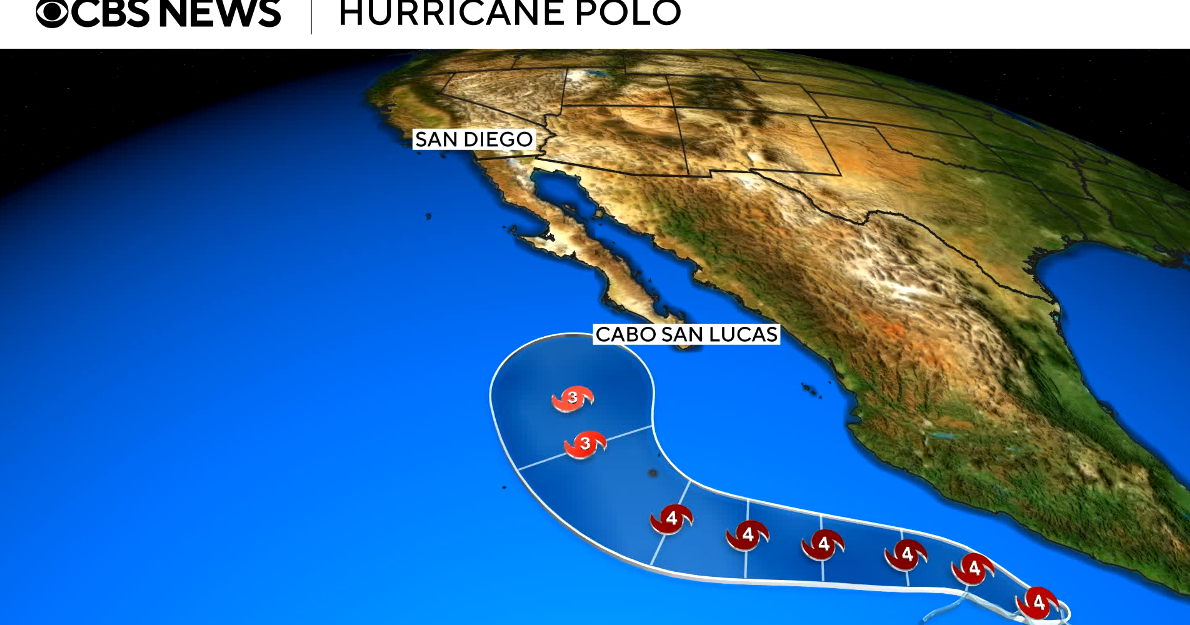 Hurricane Polo growing in the Pacific Ocean could bring strong rip currents, high surf to Southern California coastline – CBS News