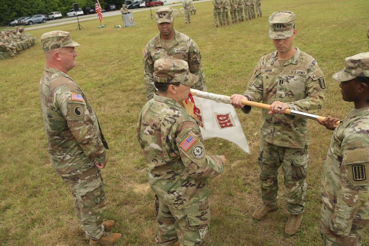 Soldiers swap out patches, guidons as 529th CSSB transitions to 529th DSSB