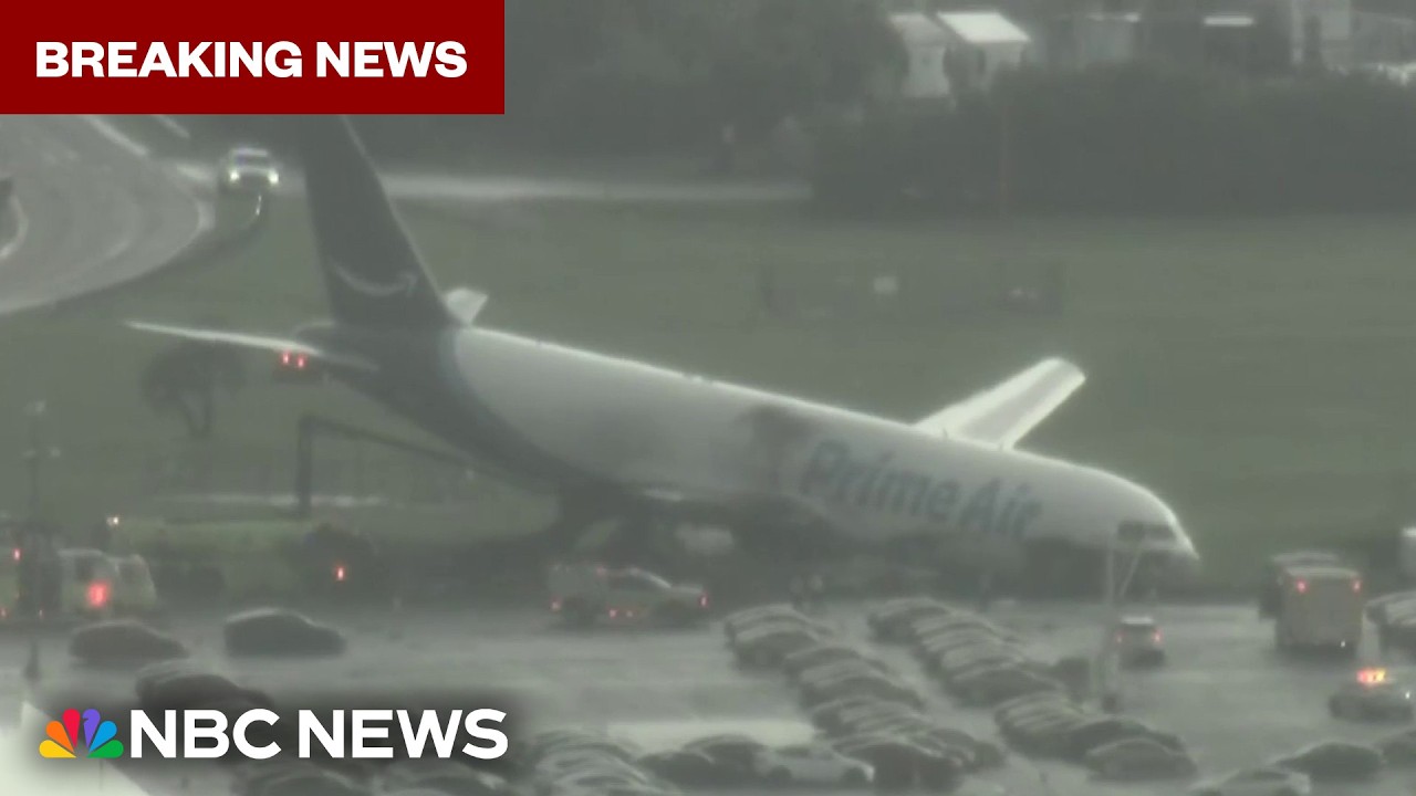 Amazon plane crashes after overrunning runway in Miami