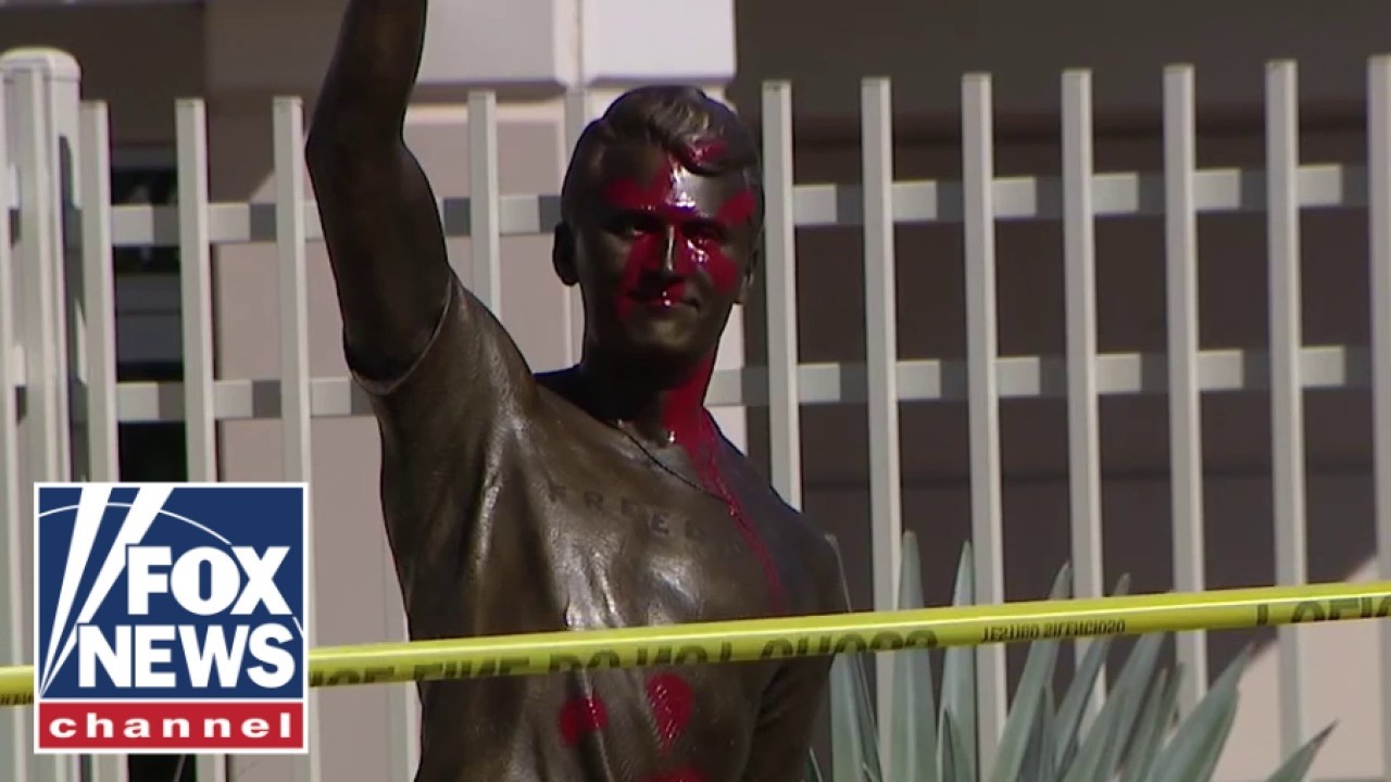 ‘DIABOLICAL’: Charlie Kirk statue VANDALIZED outside TPUSA HQ