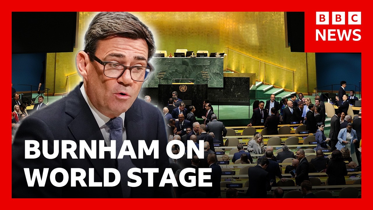 Andy Burnham gives first United Nations speech as UK PM | BBC News